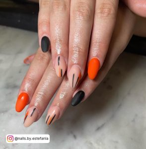 Burnt Orange Nails Short