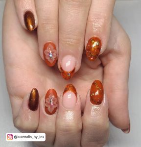 Burnt Orange Short Nails