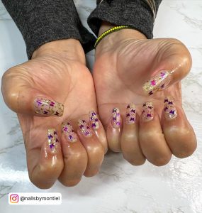 Butterfly Acrylic Nails Purple