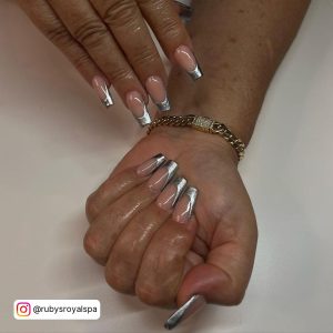 Chrome Over French Nails