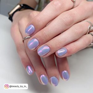 Chrome Purple Blue Nails