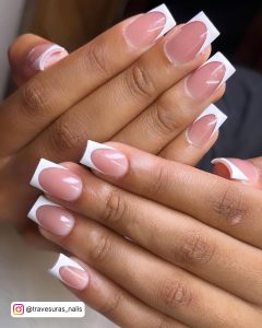 Classy Short Square French Tip Nails
