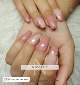Coffin Acrylic Nails Nude