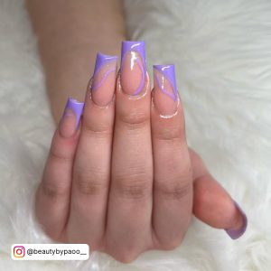 Coffin Shaped Lavender Nails