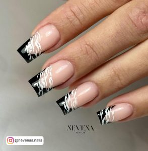 Color French Tip Nails Long