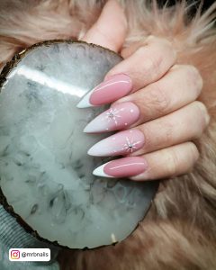 Color French Tip Stiletto Nails