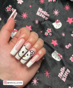 Colored French Tips Long Nails