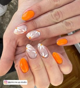 Coral Orange Nails