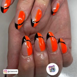 Cute Neon Orange Nails