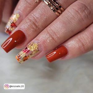 Cute Orange Fall Nails