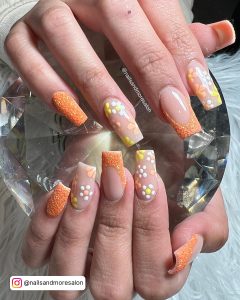 Cute Orange French Tip Nails