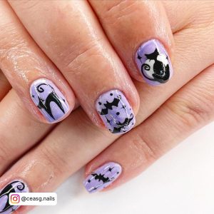 Cute Purple Halloween Nails