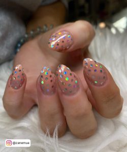 Cute Short Glitter Acrylic Nails