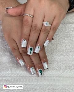 Cute White Nails Short