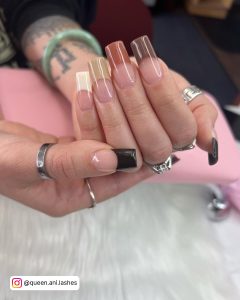 Dark Brown French Tip Nails