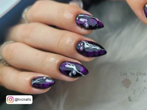 Dark Purple Acrylic Nails