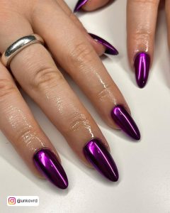 Dark Purple Chrome Nails