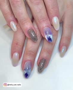 Dark Purple Marble Nails