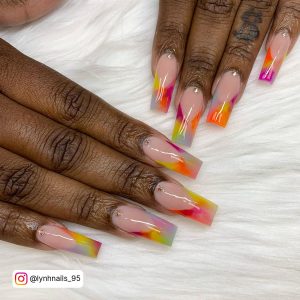 Different Color Ombre Nails