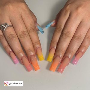 Different Colored Ombre Nails