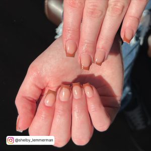 Different Shades Of Brown French Tip Nails