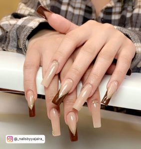 Different Shades Of Brown Nails French Tip