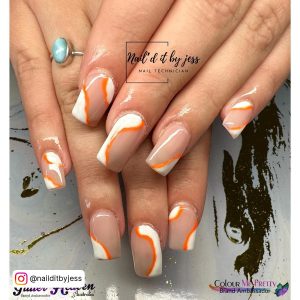 Different Shades Of Orange Acrylic Nails