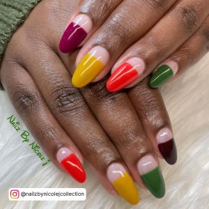 Fall Colored French Tip Nails