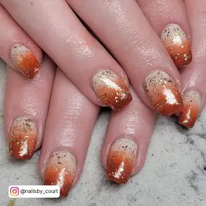 Fall Ombre Nails Coffin