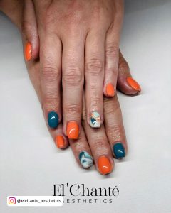 Fall Orange Acrylic Nails