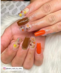 Fall Orange And Brown Nails