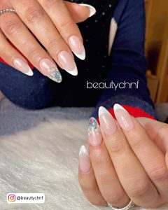 French Manicure Almond Nails