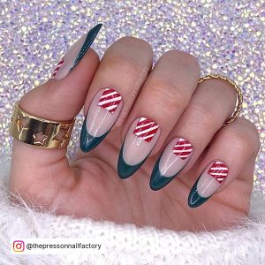French Manicure Christmas Nail Designs