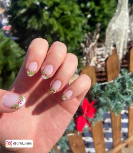 French Manicure Christmas Nails