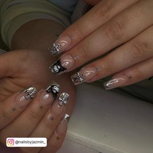 French Manicure Chrome Nails