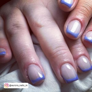 French Manicure Purple Nails