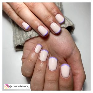 French Manicure With Purple Nail Art