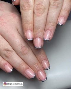 French Nails Silver Line