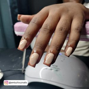 French Nails With Brown Tips