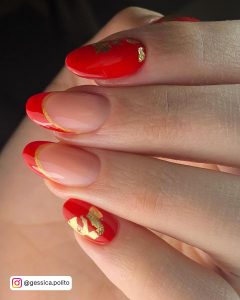French Nails With Christmas Design
