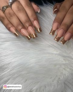 French Nails With Gold
