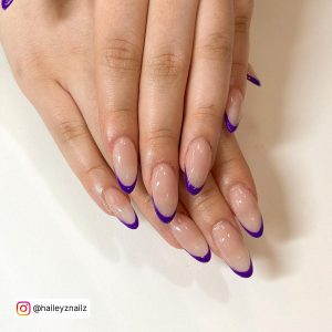 French Nails With Purple Tips