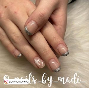 French Nails With Silver Tips