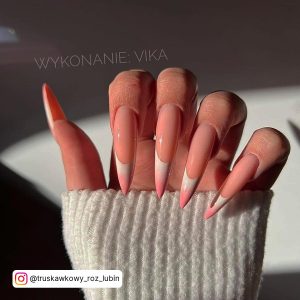 French Ombre Almond Nails
