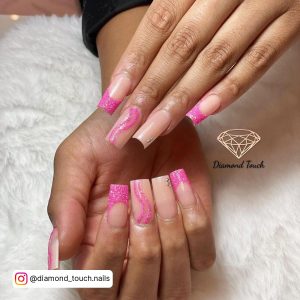 French Ombre Nails With Sparkles