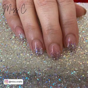 French Ombre Sparkle Nails