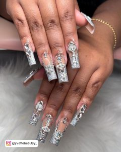 French Ombre Sparkle Nails