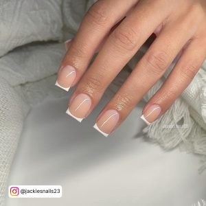 French Tip Acrylic Nails Short