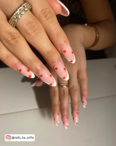 French Tip Almond Nails Short