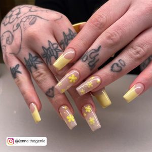 French Tip Long Coffin Nails